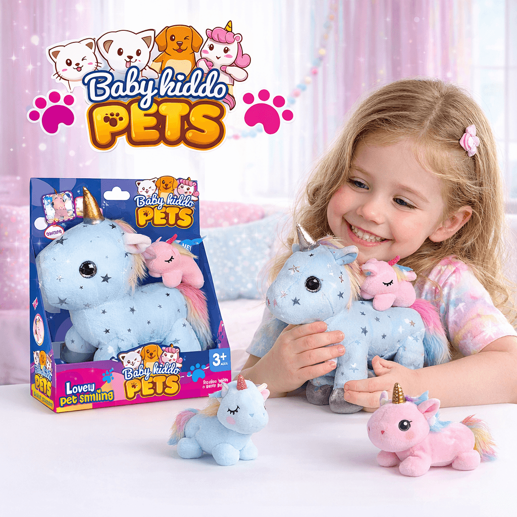 Baby Hiddo Pets Plush Unicorn Toy with Mini Pony Surprise, Soft Stuffed in Kuwait